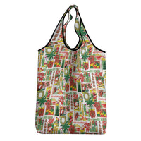 Hawaiian Santa Christmas Pattern Grocery Bag White Version LT01 - Polynesian Pride