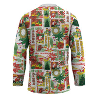 Hawaiian Santa Christmas Pattern Hockey Jersey White Version LT01 - Polynesian Pride