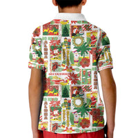 Hawaiian Santa Christmas Pattern Kid Polo Shirt White Version - Polynesian Pride