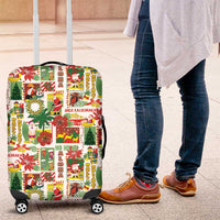 Hawaiian Santa Christmas Pattern Luggage Cover White Version - Polynesian Pride