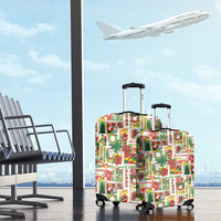 Hawaiian Santa Christmas Pattern Luggage Cover White Version - Polynesian Pride