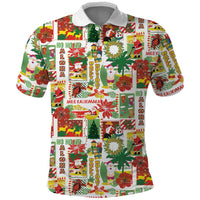 Hawaiian Santa Christmas Pattern Polo Shirt White Version - Polynesian Pride
