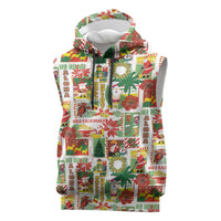 Hawaiian Santa Christmas Pattern Sleeveless Hoodie White Version LT01 Red - Polynesian Pride