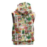 Hawaiian Santa Christmas Pattern Sleeveless Zip Hoodie White Version LT01 - Polynesian Pride