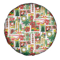 Hawaiian Santa Christmas Pattern Spare Tire Cover White Version - Polynesian Pride