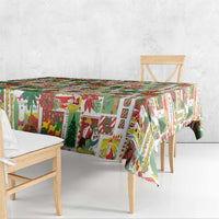 Hawaiian Santa Christmas Pattern Tablecloth White Version LT01 - Polynesian Pride