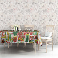 Hawaiian Santa Christmas Pattern Tablecloth White Version LT01 - Polynesian Pride