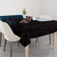 New Zealand Tuatara Plumeria Tablecloth Maori Blue Koru Tribal Tattoo LT01 - Polynesian Pride
