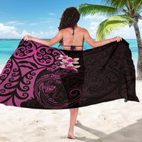 New Zealand Tuatara Plumeria Sarong Maori Pink Koru Tribal Tattoo