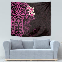 New Zealand Tuatara Plumeria Tapestry Maori Pink Koru Tribal Tattoo