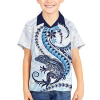 Blue Maori Tuatara Hawaiian Shirt Luxury Pastel Pattern LT01 - Polynesian Pride