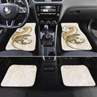 Gold Maori Tuatara Car Mats Luxury Pastel Pattern LT01 Set 4pcs Gold - Polynesian Pride