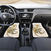 Gold Maori Tuatara Car Mats Luxury Pastel Pattern LT01 Set 2pcs - Front Gold - Polynesian Pride