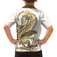Gold Maori Tuatara Hawaiian Shirt Luxury Pastel Pattern LT01 - Polynesian Pride