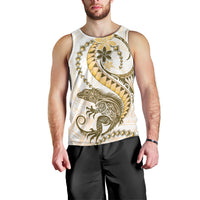 Gold Maori Tuatara Men Tank Top Luxury Pastel Pattern LT01 - Polynesian Pride