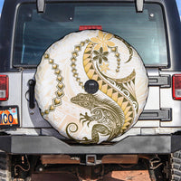 Gold Maori Tuatara Spare Tire Cover Luxury Pastel Pattern LT01 Gold - Polynesian Pride