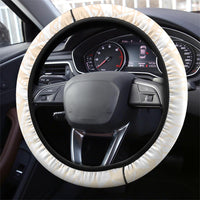 Gold Maori Tuatara Steering Wheel Cover Luxury Pastel Pattern LT01 - Polynesian Pride