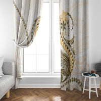 Gold Maori Tuatara Window Curtain Luxury Pastel Pattern LT01 - Polynesian Pride