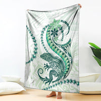 Green Maori Tuatara Blanket Luxury Pastel Pattern LT01 - Polynesian Pride