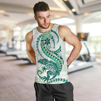 Green Maori Tuatara Men Tank Top Luxury Pastel Pattern LT01 Green - Polynesian Pride