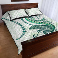 Green Maori Tuatara Quilt Bed Set Luxury Pastel Pattern LT01 - Polynesian Pride
