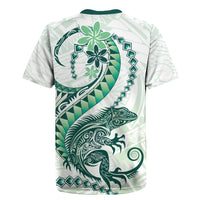 Green Maori Tuatara Rugby Jersey Luxury Pastel Pattern LT01 - Polynesian Pride