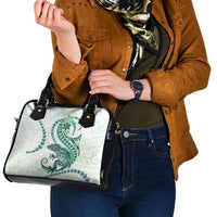 Green Maori Tuatara Shoulder Handbag Luxury Pastel Pattern