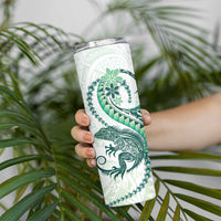 Green Maori Tuatara Skinny Tumbler Luxury Pastel Pattern