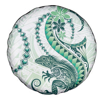 Green Maori Tuatara Spare Tire Cover Luxury Pastel Pattern LT01 - Polynesian Pride