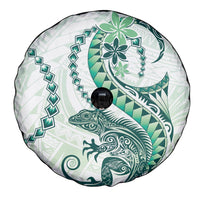 Green Maori Tuatara Spare Tire Cover Luxury Pastel Pattern LT01 - Polynesian Pride