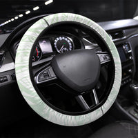 Green Maori Tuatara Steering Wheel Cover Luxury Pastel Pattern LT01 Universal Fit Green - Polynesian Pride