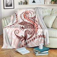 Red Maori Tuatara Blanket Luxury Pastel Pattern LT01 Red - Polynesian Pride