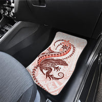 Red Maori Tuatara Car Mats Luxury Pastel Pattern LT01 - Polynesian Pride