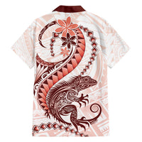 Red Maori Tuatara Family Matching Tank Maxi Dress and Hawaiian Shirt Luxury Pastel Pattern LT01 - Polynesian Pride