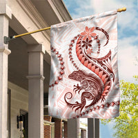 Red Maori Tuatara Garden Flag Luxury Pastel Pattern LT01 House Flag Red - Polynesian Pride