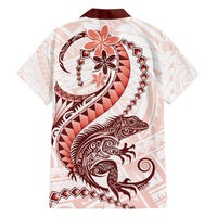 Red Maori Tuatara Hawaiian Shirt Luxury Pastel Pattern LT01 - Polynesian Pride