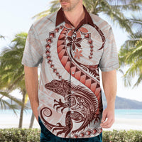 Red Maori Tuatara Hawaiian Shirt Luxury Pastel Pattern LT01 - Polynesian Pride