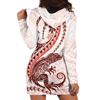 Red Maori Tuatara Hoodie Dress Luxury Pastel Pattern LT01 - Polynesian Pride
