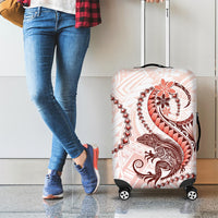 Red Maori Tuatara Luggage Cover Luxury Pastel Pattern