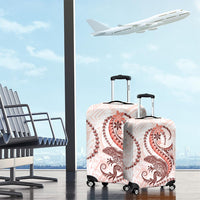 Red Maori Tuatara Luggage Cover Luxury Pastel Pattern