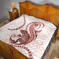 Red Maori Tuatara Quilt Luxury Pastel Pattern