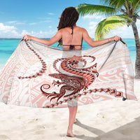 Red Maori Tuatara Sarong Luxury Pastel Pattern