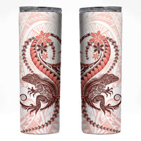 Red Maori Tuatara Skinny Tumbler Luxury Pastel Pattern