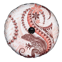 Red Maori Tuatara Spare Tire Cover Luxury Pastel Pattern LT01 - Polynesian Pride
