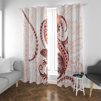 Red Maori Tuatara Window Curtain Luxury Pastel Pattern LT01 With Grommets Red - Polynesian Pride
