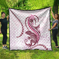 Pink Maori Tuatara Quilt Luxury Pastel Pattern
