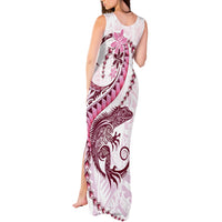 Pink Maori Tuatara Tank Maxi Dress Luxury Pastel Pattern LT01 - Polynesian Pride