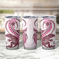 Pink Maori Tuatara Tumbler Cup Luxury Pastel Pattern LT01 - Polynesian Pride