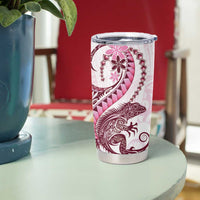 Pink Maori Tuatara Tumbler Cup Luxury Pastel Pattern LT01 - Polynesian Pride
