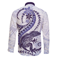 Purple Maori Tuatara Family Matching Puletasi and Hawaiian Shirt Luxury Pastel Pattern LT01 - Polynesian Pride